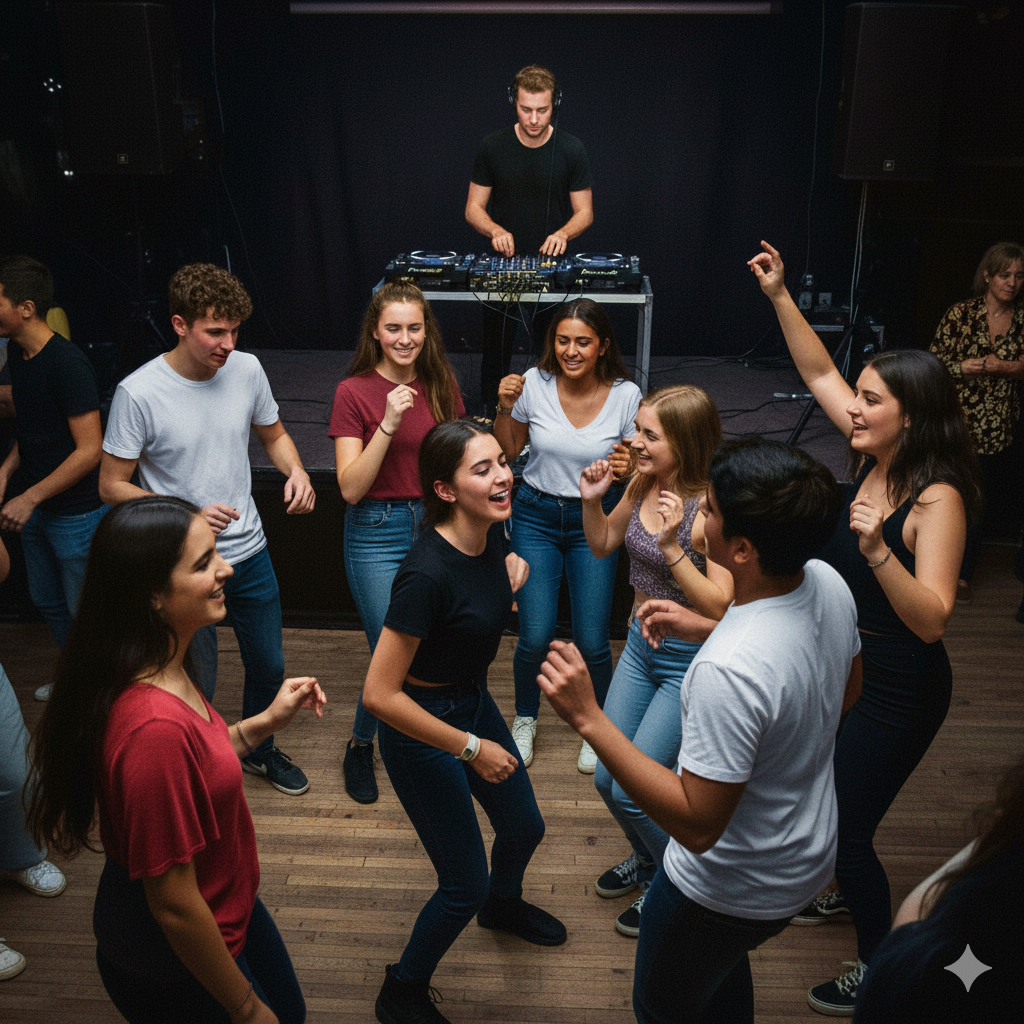 Guests dancing at a MusicMasters celebration