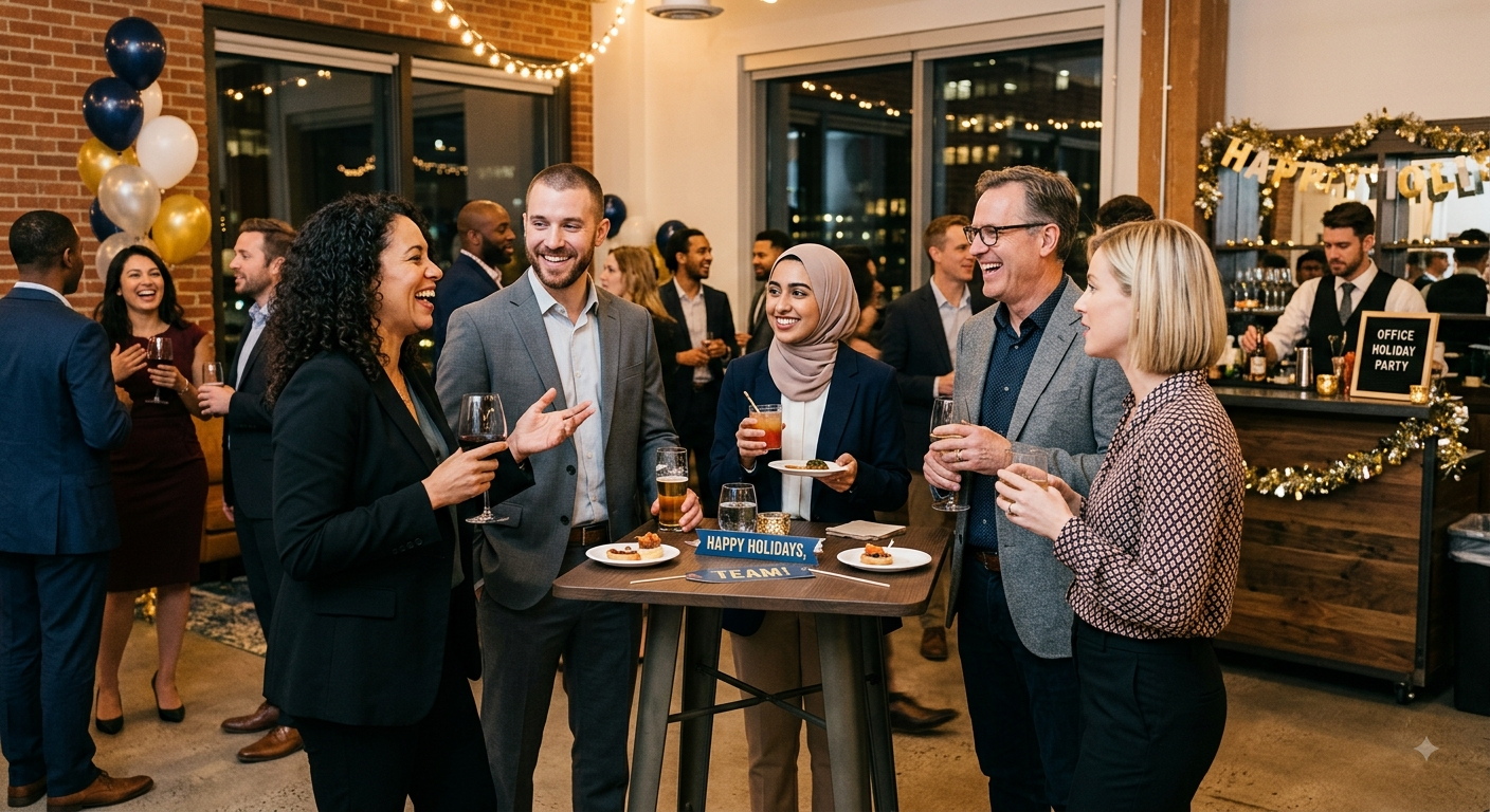 Guests celebrating at a corporate event